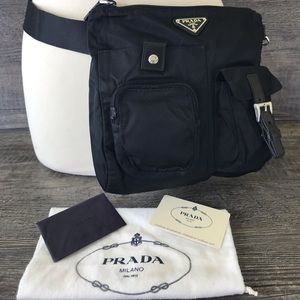 PRADA BLACK TESSUTO NYLON BUM BAG WAIST BLACK